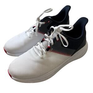 FootJoy Flex Mens Spikeless Golf Shoes 9.5W WIDE White-Navy